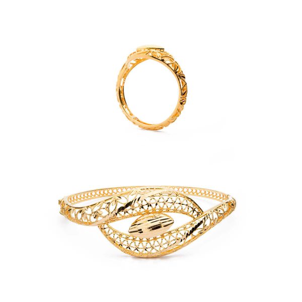 The Gold Souq LANA Forest Seeker II Bangle and Ring Set