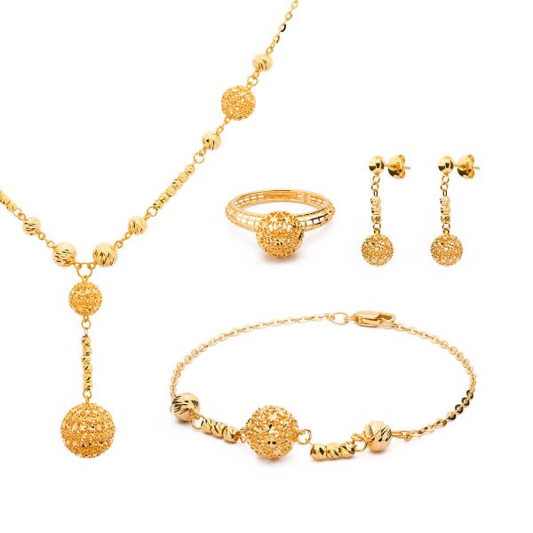 The Gold Souq QAILA 3D Dazzling Dawn Full Jewelry Set