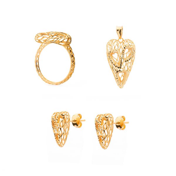 The Gold Souq QAILA 3D Dear My Heart Half Set Jewelry