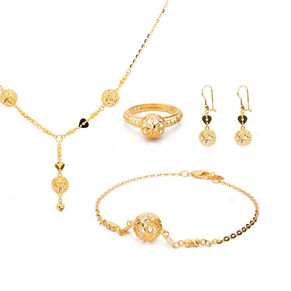 The Gold Souq QAILA 3D Spring Well II Full Jewelry Set